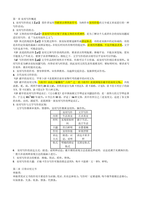 实用写作考试重点