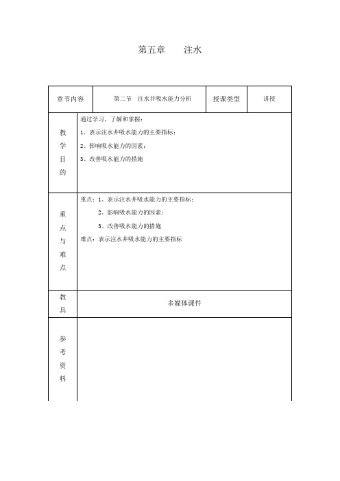 采油工程—— 注水井吸水能力分析