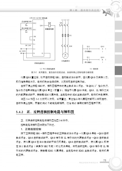 5.4.2 正、反转连锁控制电路与梯形图_零起步轻松学西门子S7-200 PLC技术_[共2页]