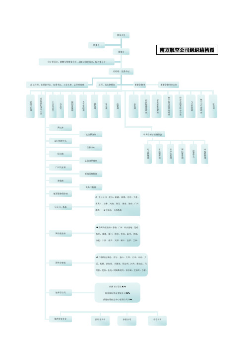 南方航空(600029)组织结构图