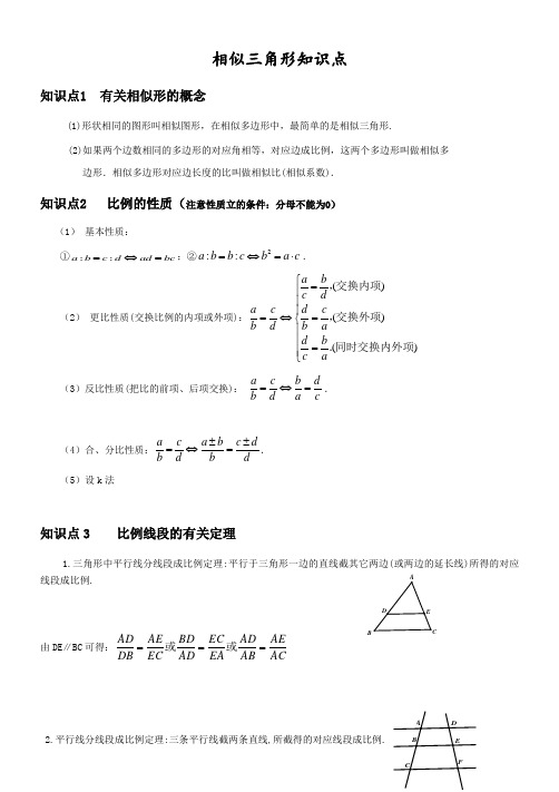 人教版九年级 相似三角形的中考复习总结