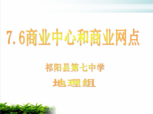 《商业中心和商业网点》PPT2 人教版