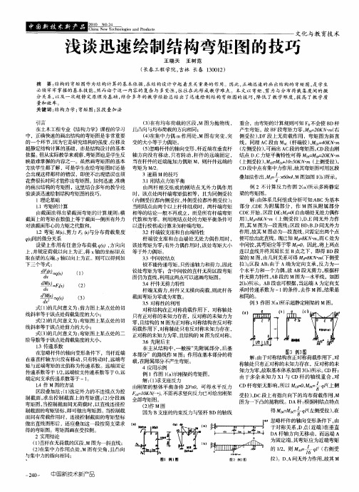 浅谈迅速绘制结构弯矩图的技巧