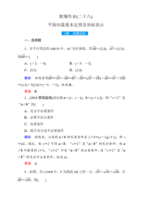 高考数学赢在微点2018年 理科使用-配餐作业28