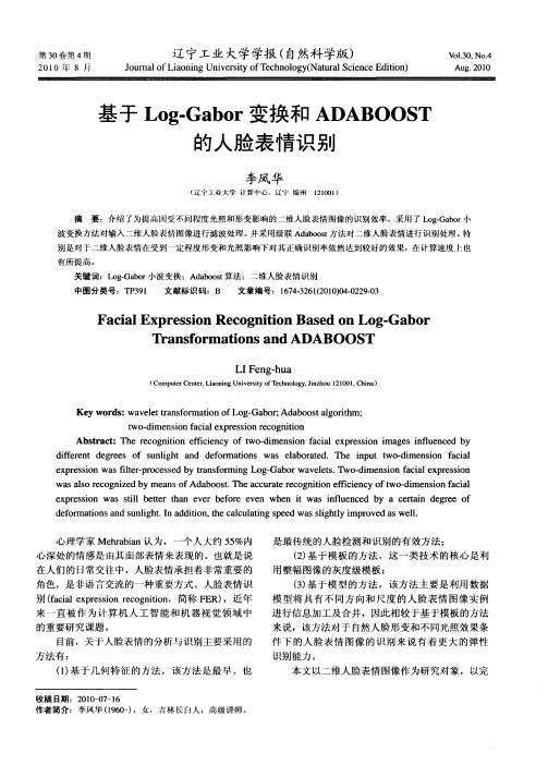 基于Log-Gabor变换和ADABOOST的人脸表情识别