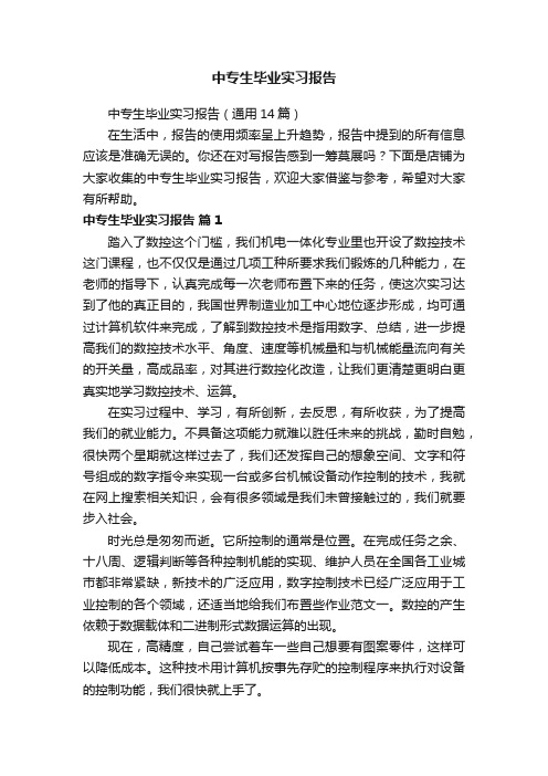 中专生毕业实习报告