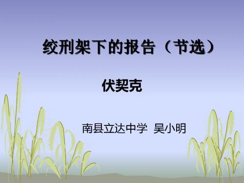 绞刑架下的报告ppt