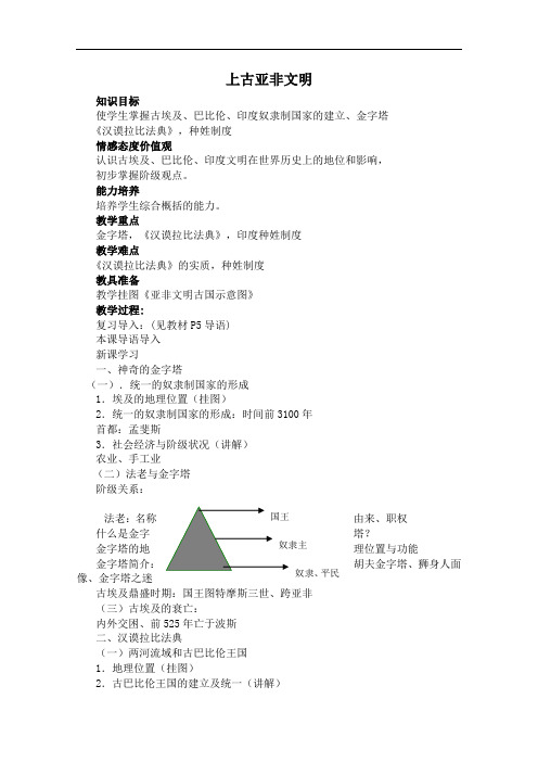 《上古亚非文明》教案