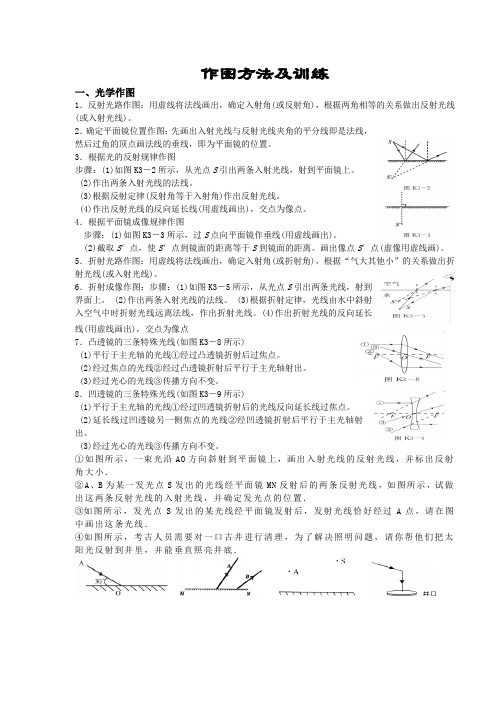 初中光、力、电作图方法及训练