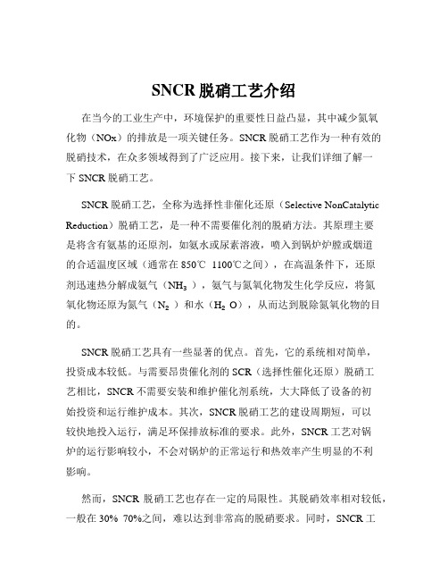 SNCR脱硝工艺介绍