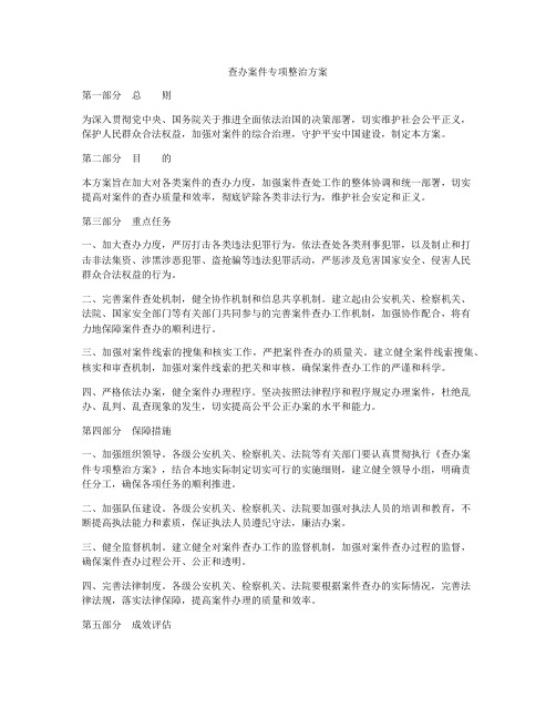 查办案件专项整治方案