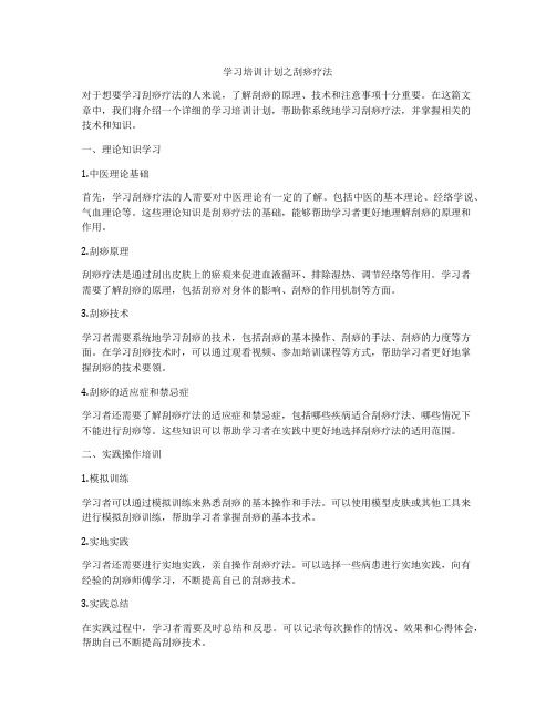 学习培训计划之刮痧疗法