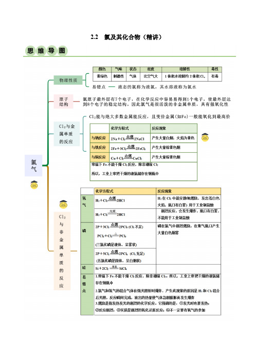 22氯及其化合物(精讲)(原卷版)