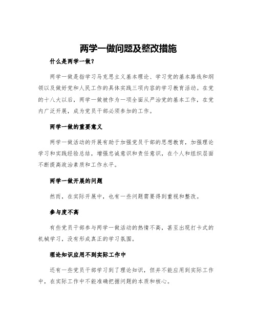 两学一做问题及整改措施