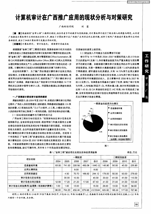 计算机审计在广西推广应用的现状分析与对策研究