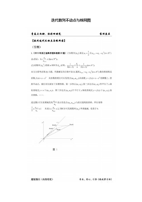 迭代数列不动点与蛛网图