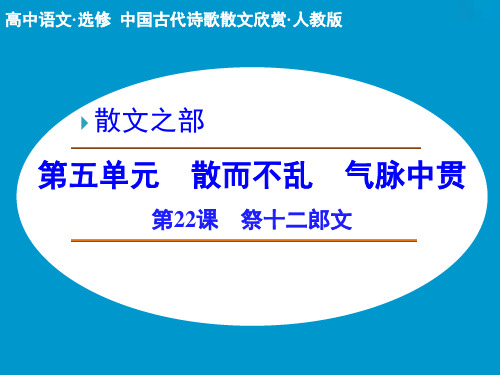 人教新课标版语文高二祭十二郎文 课件人教版选修《中国古代诗歌散文欣赏》