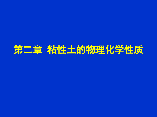 土力学 第二章 粘性土的物理化学性质