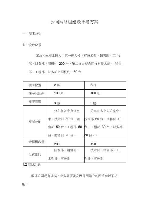 公司网络组建设计与方案