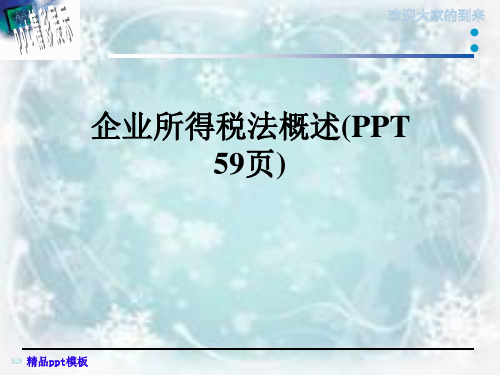 企业所得税法概述(PPT 59页)