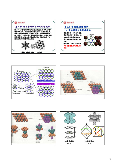 第二章 球的密堆积与结晶化学定律