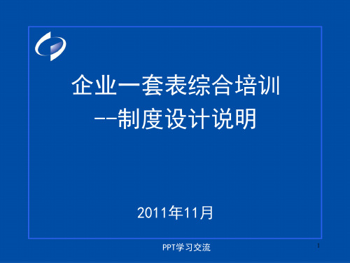 企业一套表制度设计说明课件