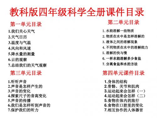教科版四年级科学上册全册课件