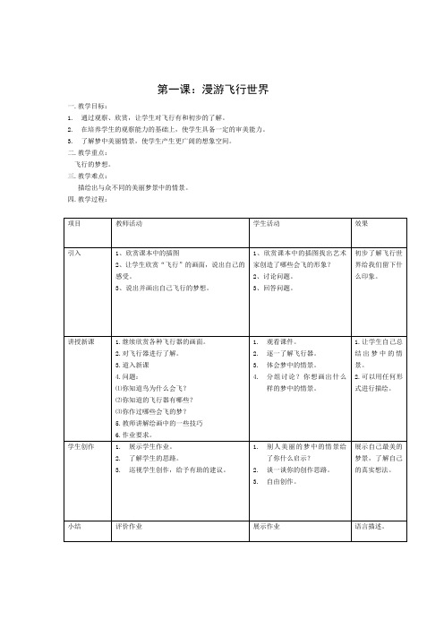 岭南版一年级下册美术教案(全册)