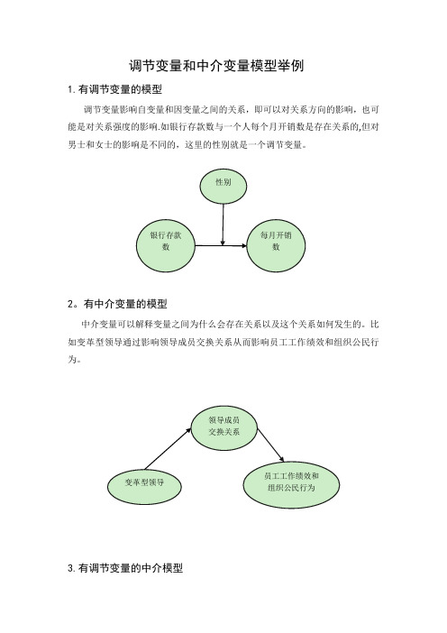 调节变量和中介变量模型举例