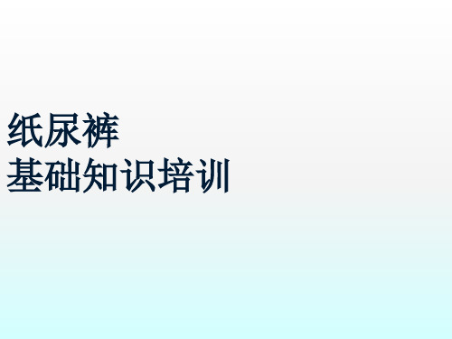 纸尿裤基础知识培训ppt课件