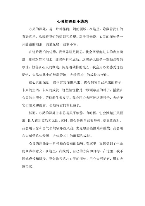 心灵的深处小练笔六年级语文