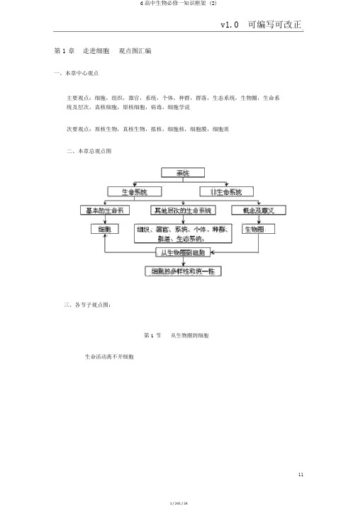 d高中生物必修一知识框架 (2)