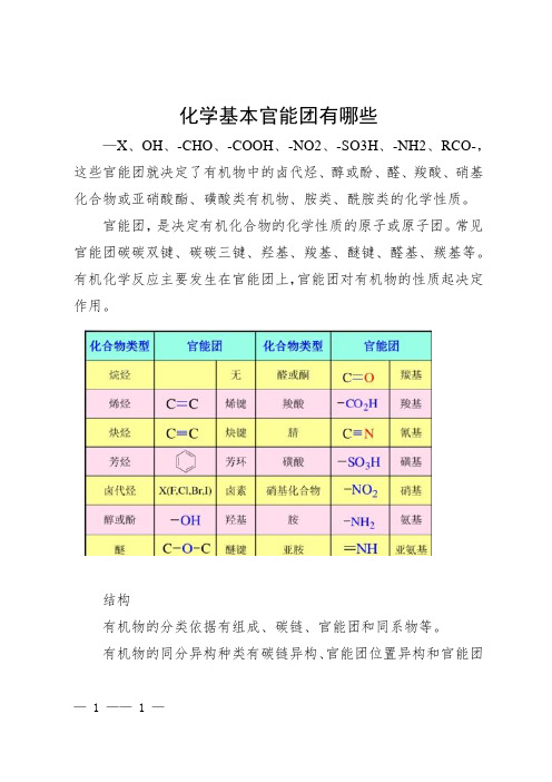 化学基本官能团