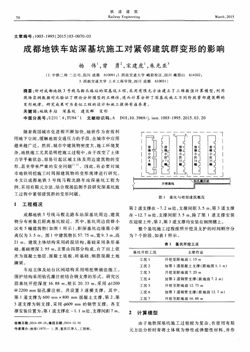 成都地铁车站深基坑施工对紧邻建筑群变形的影响