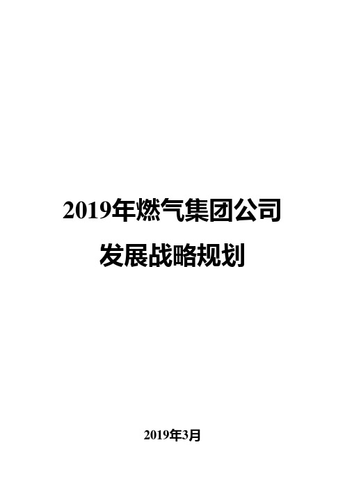 2019年燃气集团公司发展战略规划