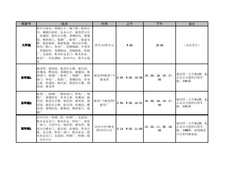 莱钢集团班车运行表(试运行第二版