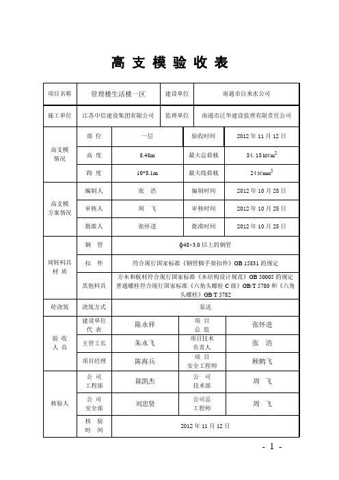 高支模验收表(改)