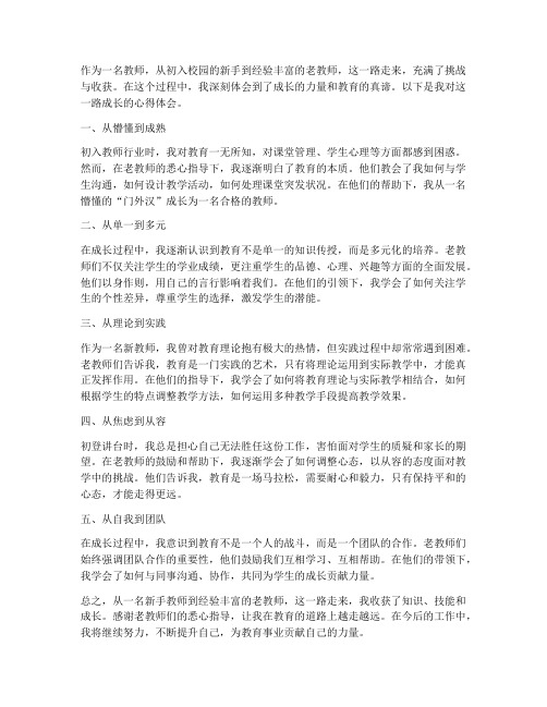 新老教师一路成长心得体会