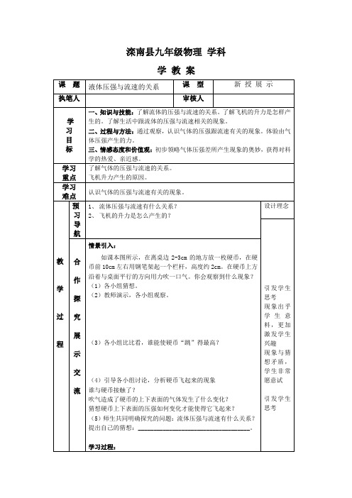 流体压强与流速的关系