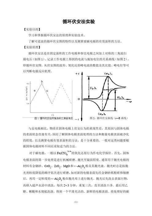 循环伏安法实验报告(有测定电极有效面积)