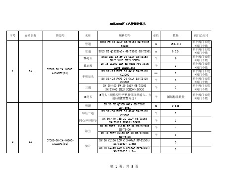 管道统计总表10-1