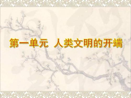 九年级历史上册第一单元人类文明的开端复习课件新人教版