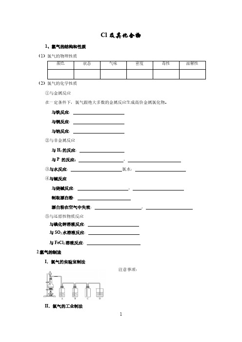 高中化学 一轮复习氯及其化合物