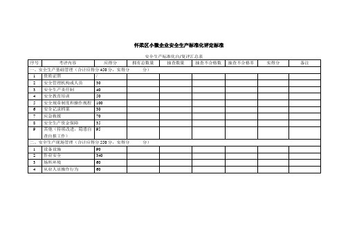 15小微企业安全生产标准化评定标准