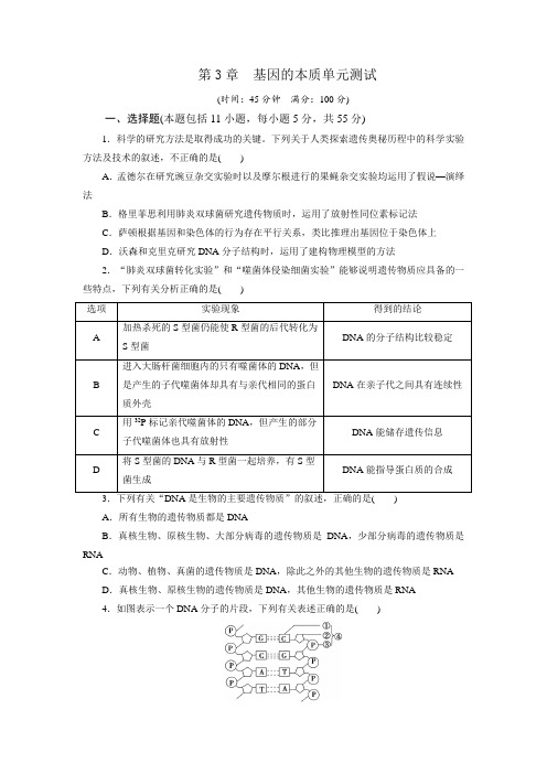 高中生物第三章 基因的本质单元测试