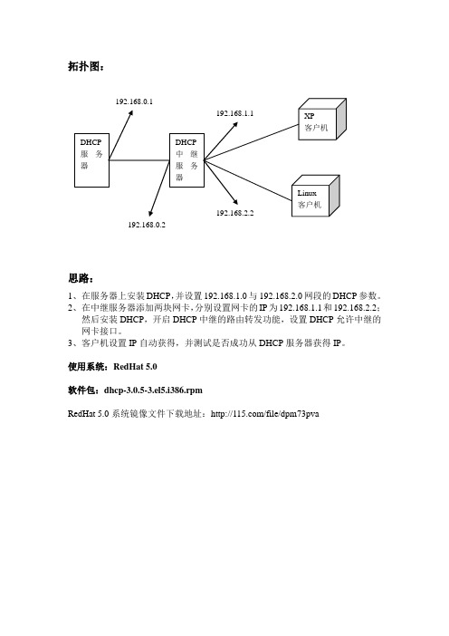 Linux搭建dhcp中继