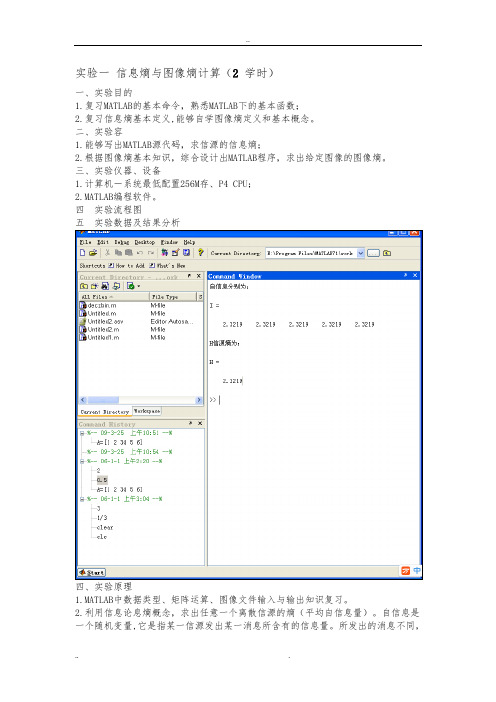 实验一_信息熵与图像熵计算_正确