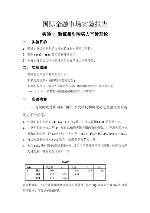 国际金融市场实验报告一