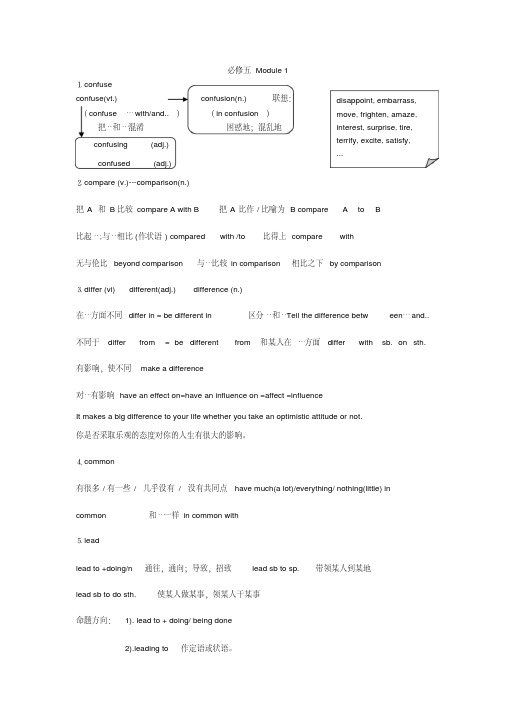 最新高中英语必修五知识点外研版讲解学习