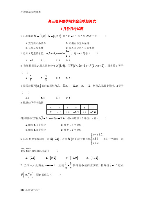 【配套K12】2016届高三数学上学期第五次月考试题 理